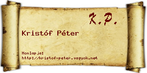 Kristóf Péter névjegykártya